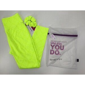 SHEFIT Boss Aloud Legging Woven Pocket Jacquard Neon Yellow Size 1 Luxe NEW
